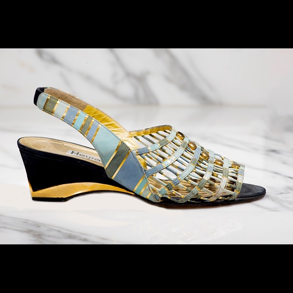 Vintage French Heyraud Summer Wedges Made in Italy - Picture 1 of 9